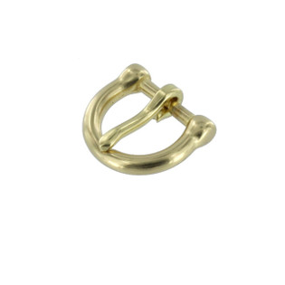 10181 3/4" Natural Brass, Heel Bar Buckle, Solid Brass