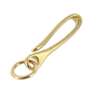 Tender Co. Brass Dormouse キーリング Natural Brass, Japanese Fish Hook Key Chain, Solid Brass-LL