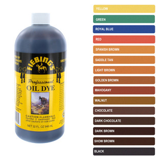 Fiebing's Professional Oil Dye - 4 oz - Quart - Black, Light Brown, Dark  Brown, Saddle Tan, Mahogany