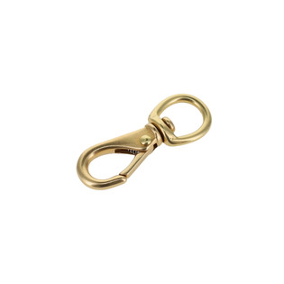 221 3/8" Natural Brass, Mini Swivel Lever Snap, Solid Brass-LL