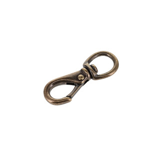 221 3/8" Antique Brass, Mini Swivel Lever Snap, Solid Brass-LL