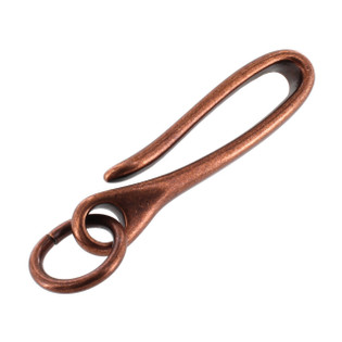 B7498 Antique Copper, Fish Hook Key Chain, Solid Brass-LL