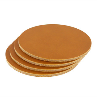 Leather Coasters, Wickett & Craig English Bridle, Circle, Tan (4pc set)