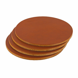 Leather Coasters, Wickett & Craig English Bridle, Circle, Chestnut