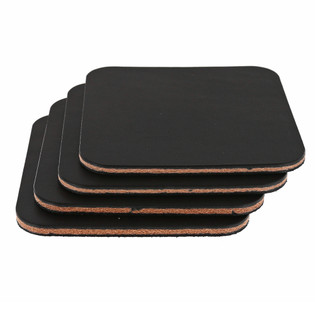 Leather Coasters, Wickett & Craig English Bridle, Square, Black (4pc set)