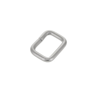 B1957 3/4" x 1/2" Nickel Matte, Wire Formed Square Ring, Solid Brass-LL