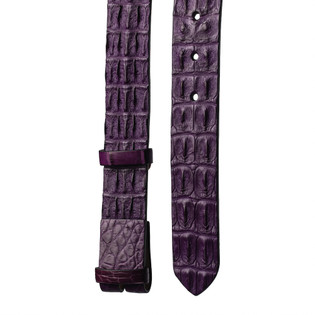 Nile 'Horn Back' Crocodile Leather Belt Strap, African Violet, 48" Long