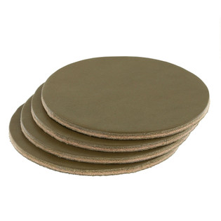 Leather Coasters, Wickett & Craig English Bridle, Circle, Olive (4pc set)