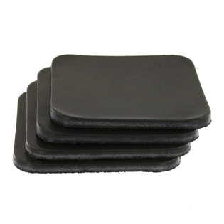 Leather Coasters, Wickett & Craig Traditional Harness, Square, Black (4pc set)