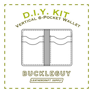 6-Pocket Vertical Wallet Leather Pattern, PDF Template
