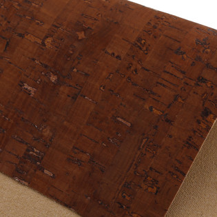 Italian Cork Fabric, Continuous Sheet, Row Pattern, Rooster Orange