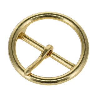 B9779 1 1/2" Natural Brass, O-Ring Center Bar Buckle, Solid Brass-LL