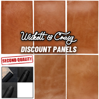 Wickett & Craig Traditional Harness/'Milled' Traditional Harness/Skirting Leather Panels, Black, Light Weight, 10 Pack, 6.5" x 11"