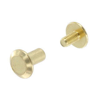 Chicago Screws, Flat Cap, Natural Brass, Solid Brass-LL (50 per