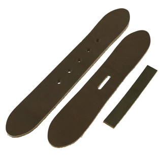 Wickett & Craig English Bridle Leather Belt Tab, Olive, 1-1/4", Multiple Shapes