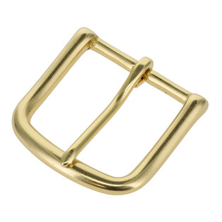 1035 Natural Brass, Heel Bar Buckle, Solid Brass-LL, Multiple Sizes