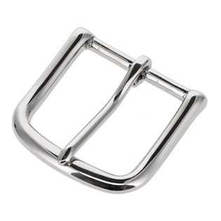 1035 Nickel Plate, Heel Bar Buckle, Solid Brass-LL, Multiple Sizes