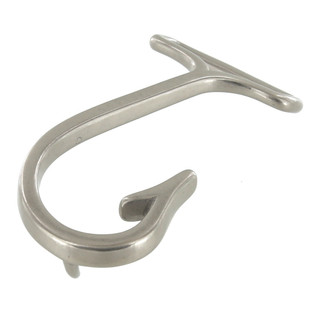 B7804 Fish Hook Buckle, Nickel Matte, Solid Brass-LL, Multiple Sizes