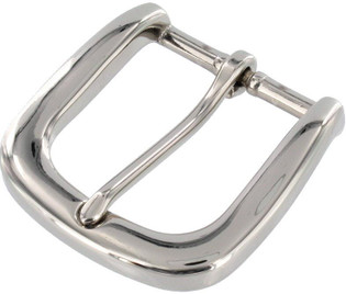 T3139 Nickel Plate, Heel Bar Buckle, Solid Brass-LL, Multiple Sizes