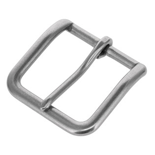 B1110 Nickel Matte, Heel Bar Buckle, Solid Brass-LL, Multiple Sizes