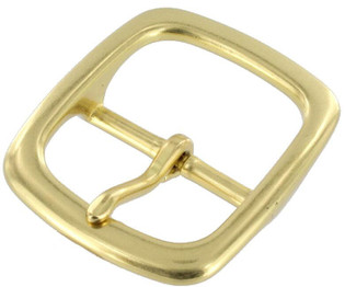 B9779 1 1/2 Natural Brass, O-Ring Center Bar Buckle, Solid Brass-LL 