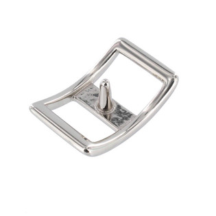 B7009 Nickel Plate, Conway Prong Buckle, Solid Brass-LL, Multiple Sizes