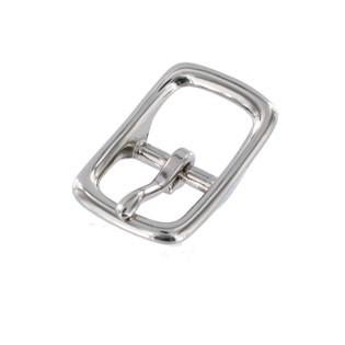 1210 Nickel Plate, Center Bar Buckle, Solid Brass-LL, Multiple Sizes
