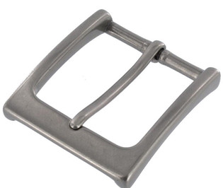 T1002 Nickel Matte, Heel Bar Buckle, Solid Brass-LL, Multiple Sizes