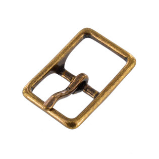 B9312 1 1/2 Antique Brass, Center Bar Buckle, Solid Brass-LL