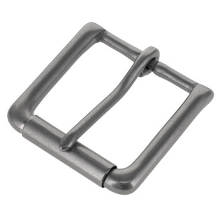 B6231 Nickel Matte, Roller Heel Bar Buckle, Solid Brass-LL, Multiple Sizes