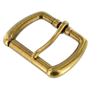 1097 Natural Brass, Center Bar Buckle, Solid Brass-LL, Multiple Sizes 