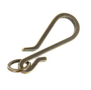 B8367 Antique Brass, Small Fish Hook Key Chain, Solid Brass-LL 