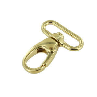 B6915 Natural Brass Plated, Swivel Lever Snap, Solid Zinc, Multiple Sizes