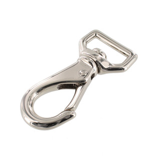 Silver D-Ring Swivel Snap Hook - Mult Sizes