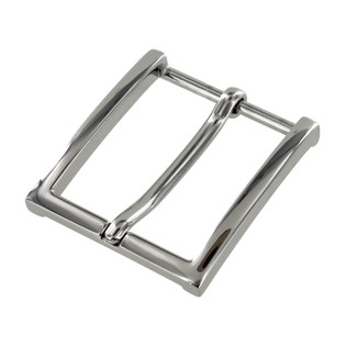 B8793 Nickel Plate, Heel Bar Dress Buckle, Solid Brass-LL, Multiple Sizes