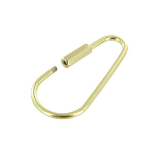 C5535 2 1/2" Natural Brass, Key Ring w/ Spring, Solid Brass-LL