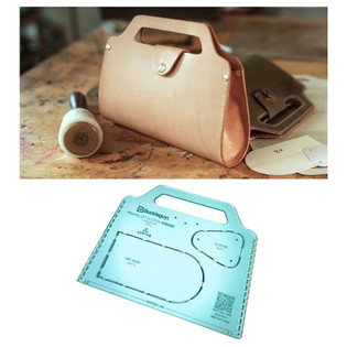 Corter Minimalist Leather Clutch, Acrylic Template