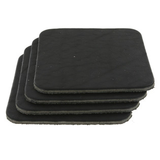 Leather Coasters, Horween Essex, Square, Black (4pc set)