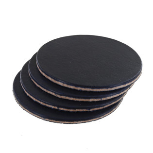 Leather Coasters, Wickett & Craig Traditional Harness, Circle, Navy (4pc set)