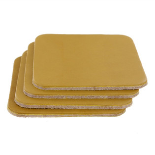 Leather Coasters, Wickett & Craig English Bridle, Square, Mustard (4pc set)
