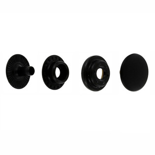 Line 20 / Line 24 Ring Socket Snap Fasteners, Black Matte, Solid Brass (100 per bag)