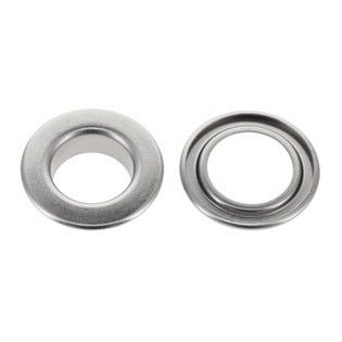 Grommet, Flat, Nickel Matte, Solid Brass-LL (100 sets per bag), Multiple Sizes