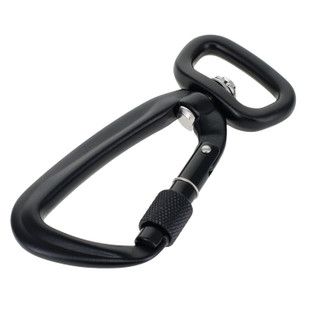 C5810 Black, Screw Lock Swivel Carabiner, Aluminum