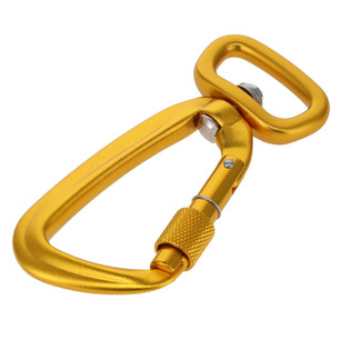 C5810 Gold Semi-Matte, Screw Lock Swivel Carabiner, Aluminum