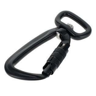 C5820 Black, Twist Lock Swivel Carabiner, Aluminum