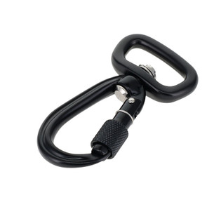 C5835 Black, Screw Lock Swivel Carabiner, Aluminum