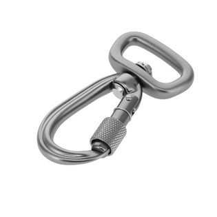 C5835 Gun Metal, Screw Lock Swivel Carabiner, Aluminum