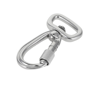 C5835 Silver Semi-Matte, Screw Lock Swivel Carabiner, Aluminum
