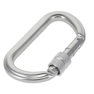 C6000 Silver Semi-Matte, Screw Lock Carabiner, Aluminum