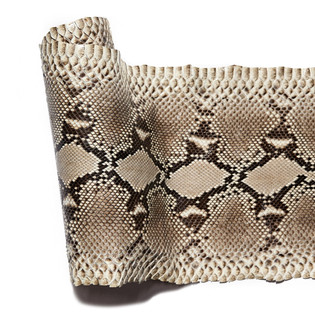 Python Skin, Exotic Leather, Glazed Natural